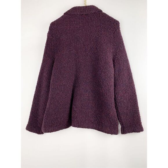 Talbots Women's Wool Boucle Full Zip Cardigan Sweater Purple Size XL - Picture 4 of 4